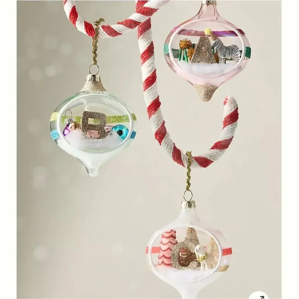 Anthropologie Party Animal Monogram Ornament Y NWTS
